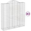 vidaXL Kaarevat kivikorit 3 kpl 200x50x200/220 cm galvanoitu rauta