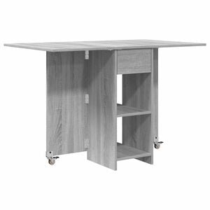 vidaXL Ruokailup&ouml;yt&auml; 115 x 70 x 75 cm Tekninen puu Harmaa Sonoma