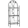 vidaXL 3-kerroksinen kukkateline musta 52x28x128 cm rauta