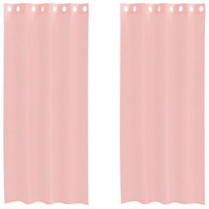 vidaXL Voileeverhot l&auml;piviennill&auml; 2 kpl pinkki 140x245 cm