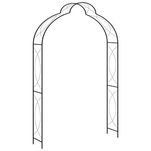 vidaXL Puutarhakaari musta 150x34x240 cm rauta
