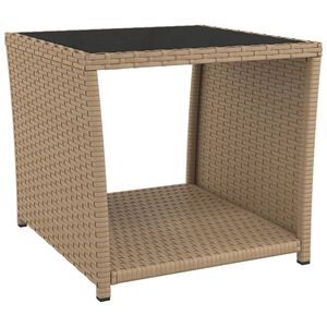 vidaXL Sivup&ouml;yt&auml; ulos beige polyrottinki / karkaistu lasi