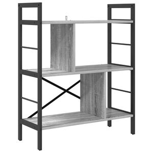 vidaXL Kirjahylly 5 tasoa 75 x 30 x 91 cm Tekninen puu Harmaa Sonoma