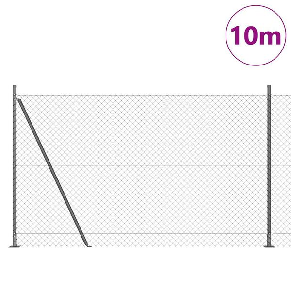 vidaXL Aitalatu Harmaa 10 x 1,6 m (40 x 40 mm verkko) Ter&auml;s ja PVC