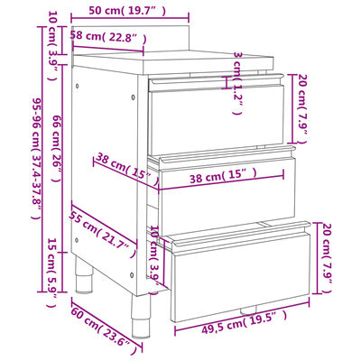 vidaXL Kaupallinen tiskiallaskaappi 3 laatikkoa ruostumaton teräs