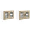 vidaXL Sein&auml;lasi kaappi PORTO 2 pcs Sonoman tammi 60 x 31 x 40 cm
