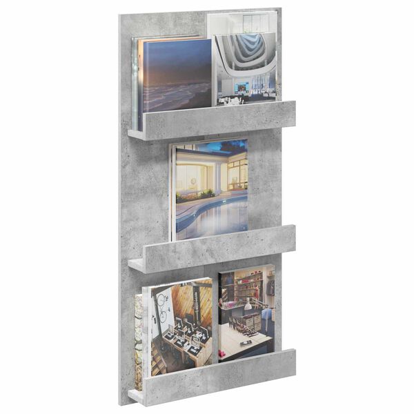 vidaXL Lehtiteline Betoni Harmaa 51 x 11 x 102 cm Tekninen puu