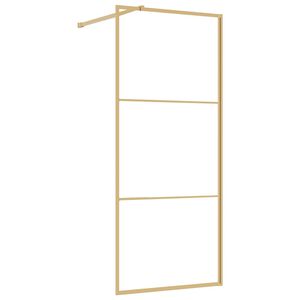 vidaXL Walk-in suihkun sein&auml;ke kirkas ESG-lasi kulta 80x195 cm