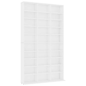 vidaXL CD-hylly valkoinen 102x23x177,5 cm tekninen puu