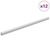 vidaXL Kaapintanko 12 pcs Hopea 764 x 15 x 29 mm Alumiiniseos