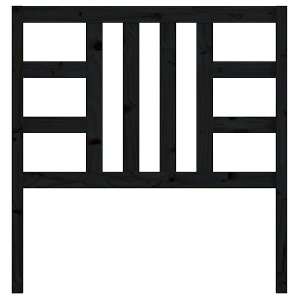 vidaXL Sängynpääty musta 96x4x100 cm täysi mänty