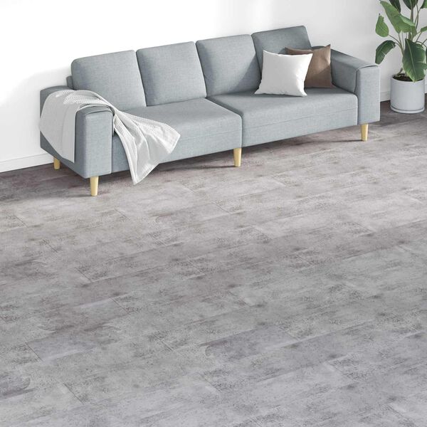 vidaXL Lattialankut 18 pcs Sementti ruskea 5,26 m&sup2; Polyvinyylikloridi