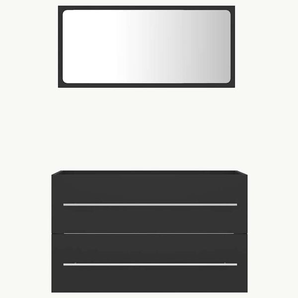 vidaXL Kaksiosainen kylpyhuoneen kalustesarja harmaa lastulevy