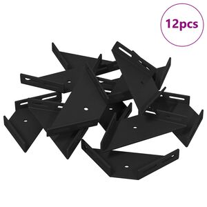 vidaXL Kulma-tuki 12 Musta 138,5 x 50,5 x 16 mm Rauta