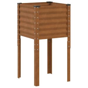 vidaXL Puutarhan istutuslaatikko 45x45x88 cm s&auml;&auml;nkest&auml;v&auml; ter&auml;s