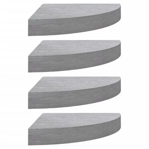 vidaXL Sein&auml;kulmahyllyt 4 kpl betoninharmaa 25x25x3,8 cm MDF