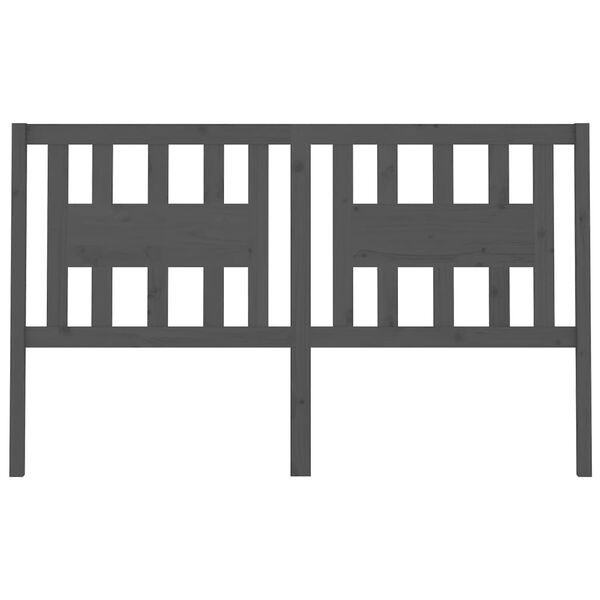 vidaXL Sängynpääty harmaa 126x4x100 cm täysi mänty