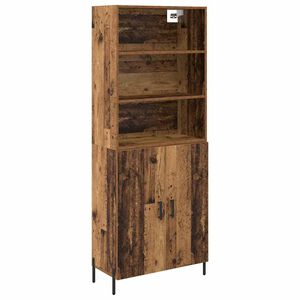 vidaXL Korkea kaappi Vanha Puu 69,5 x 32,5 x 180 cm Tekninen puu