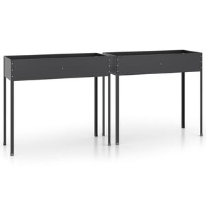 vidaXL Kukkalaatikot 2 kpl antrasiitti galvanoitu ter&auml;s