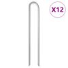 vidaXL Telttatapit 12 kpl U-muotoiset 37 cm &Oslash;10 mm galvanoitu ter&auml;s