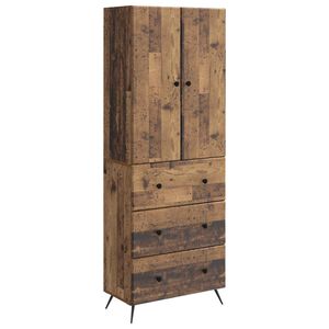 vidaXL Kaappisarja 2 pcs Vanha puu 66 x 34,5 x 90 cm Tekninen puu