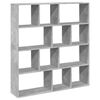 vidaXL Kirjahylly betoninharmaa 132x29x141,5 cm lastulevy