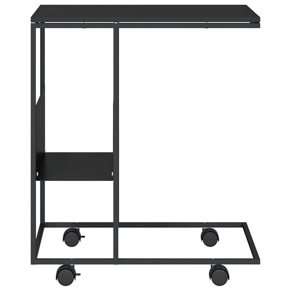 vidaXL Sivup&ouml;yt&auml; py&ouml;rill&auml; musta 55x36x63,5 cm tekninen puu