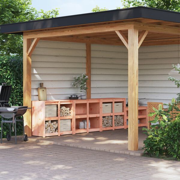 vidaXL Ulkokeitti&ouml;kaapit 3 kpl t&auml;ysi Douglas kuusi