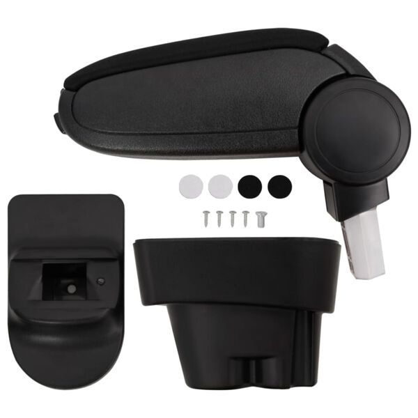 vidaXL Auton k&auml;sinoja musta 12x36x(33,5-48) cm ABS