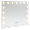 vidaXL LED Meikkipeili valkoinen 58 x 10 x 47 cm Lasia ja ter&auml;st&auml;