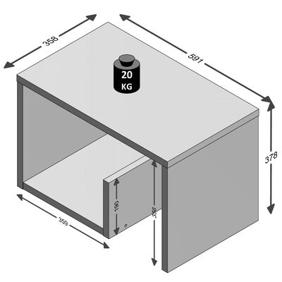 FMD Sohvapöytä 2-in-1 59,1x35,8x37,8 cm valkoinen