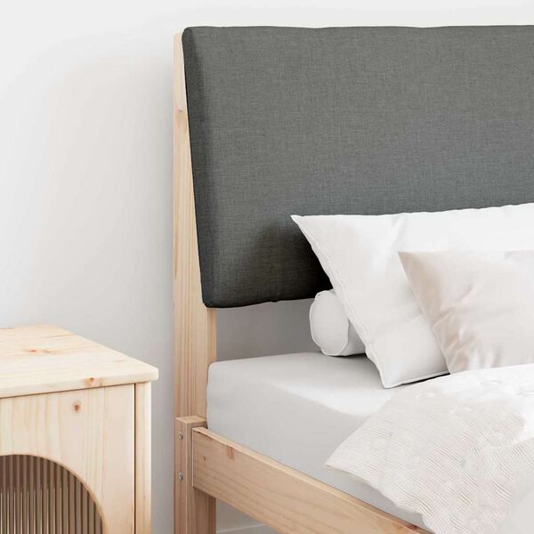 vidaXL Verhoiltu sängynpääty Tumma harmaa 75 cm Massiivinen mänty