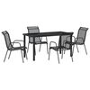 vidaXL Piharuokailu setti 5 kpl Musta Jauhemaalattu Ter&auml;s