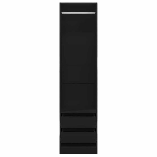 vidaXL Vaatekaappi vetolaatikoilla musta 50x50x200 cm tekninen puu