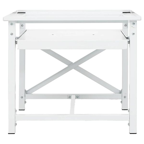 vidaXL Pesukoneen korokejalusta vetohyllyll&auml; valkoinen