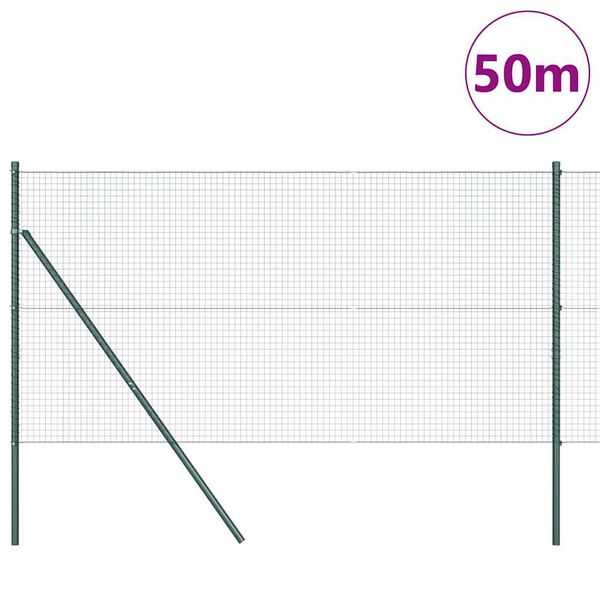 vidaXL Aitalatu Vihre&auml; 50 x 1 m (25 x 25 mm verkko) Ter&auml;s ja PVC