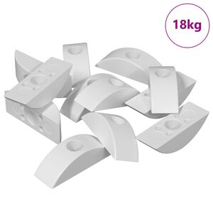 vidaXL Puolikuun aluslaatta 18 pcs Valkoinen M6 Polypropeeni