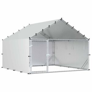 vidaXL Kana-aita katolla Hopea 200 x 200 x 150 cm Galvanoitu ter&auml;s