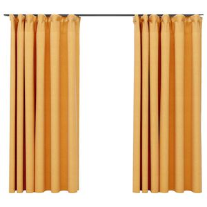 vidaXL Pellavamaiset pimennysverhot koukuilla 2 kpl kelt. 140x175 cm