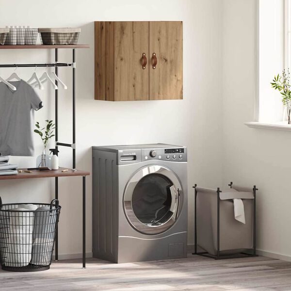 vidaXL Sein&auml;kaappi Sein&auml;kiinnitett&auml;v&auml; artesaani tammi Tekninen puu