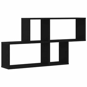 vidaXL Sein&auml;hylly hyllyll&auml; Musta tammi. 76 x 15 x 53 cm Tekninen puu