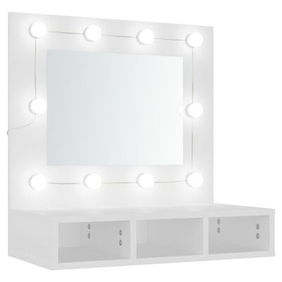 vidaXL Peilikaappi LED-valoilla valkoinen 60x31,5x62 cm