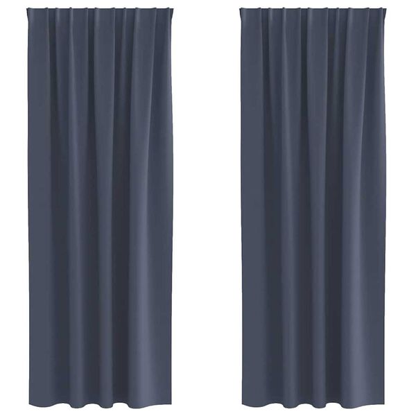 vidaXL Piment&auml;v&auml; verho renkailla 2 pcs Antrasiitti 245 x 140 cm
