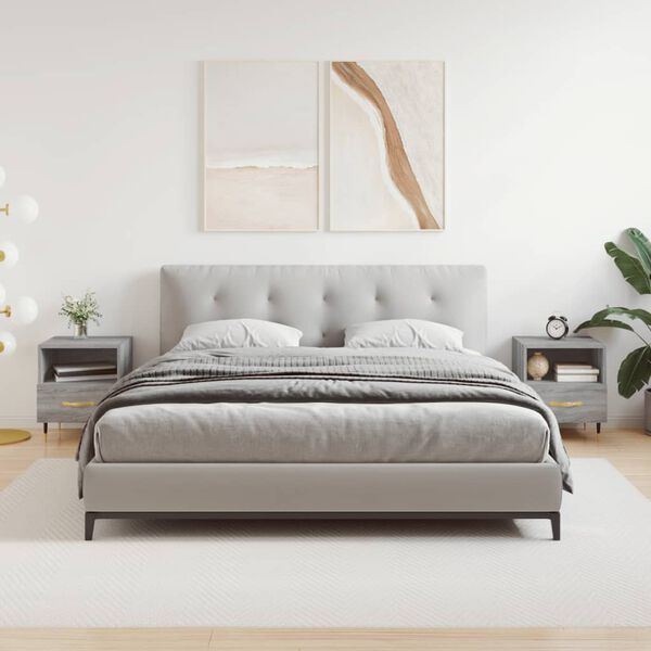 vidaXL Yöpöydät 2 kpl harmaa Sonoma 40x35x47,5 cm tekninen puu