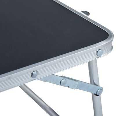 vidaXL Kokoontaitettava retkipöytä harmaa alumiini 60x40 cm