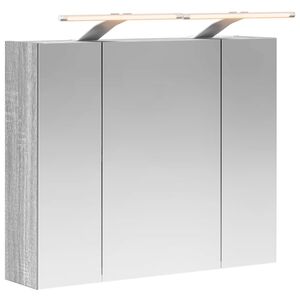 vidaXL Kylpyhuoneen Peilikaappi Harmaa Sonoma 60 x 14,5 x 50 cm