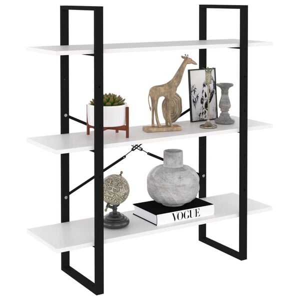 vidaXL Kirjahylly valkoinen 100x30x105 cm tekninen puu