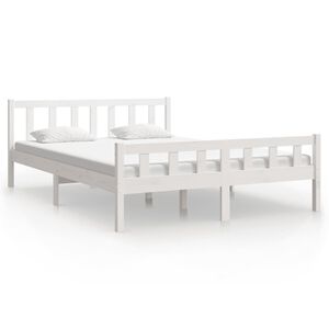 vidaXL S&auml;ngynrunko valkoinen t&auml;ysi m&auml;nty 150x200 cm King Size