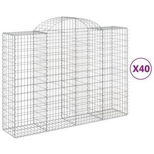 vidaXL Kaarevat kivikorit 40 kpl 200x50x140/160 cm galvanoitu rauta