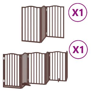vidaXL Koiraportti kokoontaittuva 9 paneelia ruskea 450 cm poppelipuu